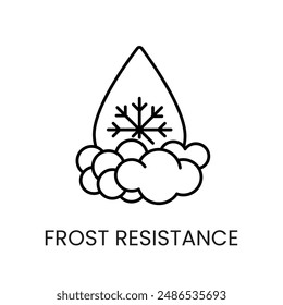 Frost resistance line vector icon with editable stroke