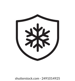 Frost resistant icon Black line art vector logo