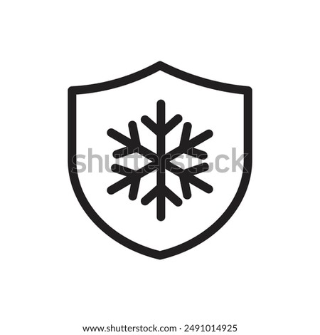 Frost resistant icon Black line art vector logo