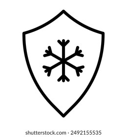 Frost resistant icon linear logo mark in black and white