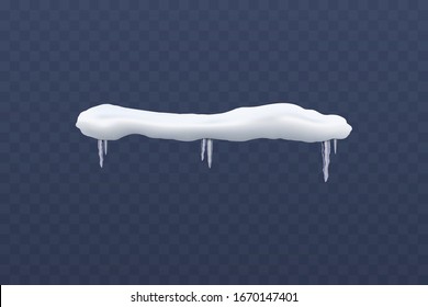 Schneeschuhwanderung mit Schneeschuhwanderung aus Frostschnee mit realistischen Bildern, Vektorillustration-Illustration einzeln auf transparentem Hintergrund. Wintersaisonaler Eiseffekt Dekorelement für Design
