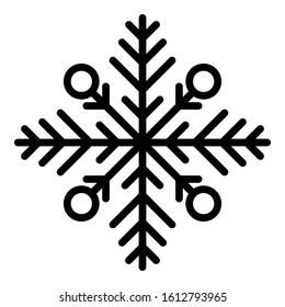 Frost snowflake icon. Outline frost snowflake vector icon for web design isolated on white background