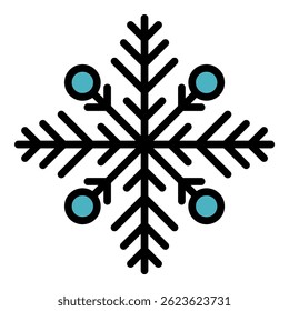 Icono de copo de nieve helado. Esquema de helada copo de nieve Vector icono de color plano aislado
