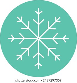 Frost And Snowflake, Simple Icon With Blue Background