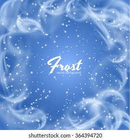 Frost window. Hoarfrost. Winter background. Vector eps10.