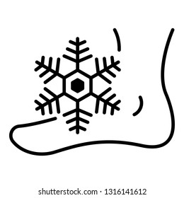 Frostbite foot icon. Outline frostbite foot vector icon for web design isolated on white background