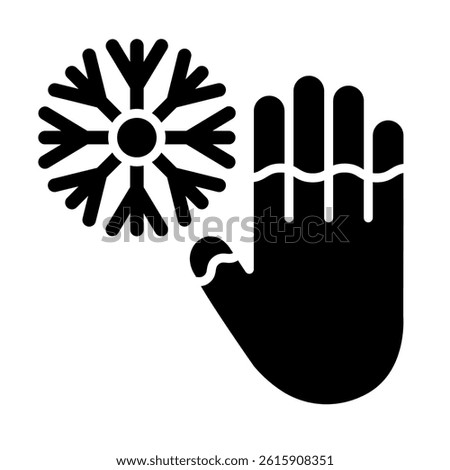 Frostbite Hand Glyph Icon Design For Personal And Commercial Use