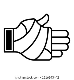 Frostbite hand icon. Outline frostbite hand vector icon for web design isolated on white background