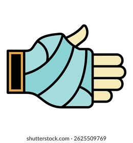 Frostbite hand icon. Outline frostbite hand vector icon color flat isolated