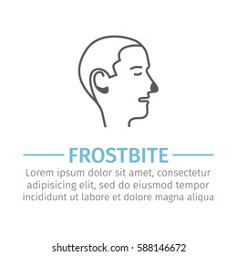 Frostbite line icon. Vector sign for web graphic.