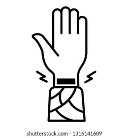 Frostbite wrist hand icon. Outline frostbite wrist hand vector icon for web design isolated on white background