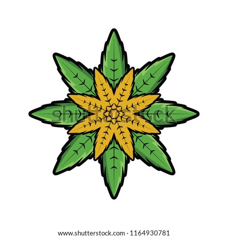 Frosted Cannabis logo icon vector