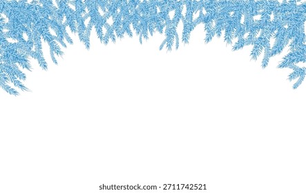 Ramas de pino de Navidades heladas, elemento de Navidades