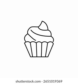 fosco cupcake sobremesa ícone vetor sinal