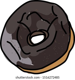 Frosted donut, illustration, vector on white background.
