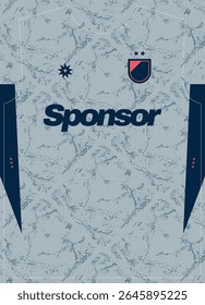 Chama fosca azul cinza padrão de futebol Jersey Sublimação impressão