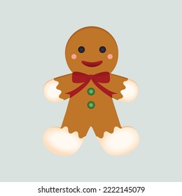 Frosted Gingerbread Man Holiday vector design graphic