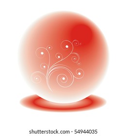 Frosted glass red ball. Vector for your design