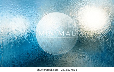 Frosted glass with ribbed corrugated texture combining soft blue and white tones, minimalistic modern banner background horizontal template design. Creative presentation, banner template. Vector