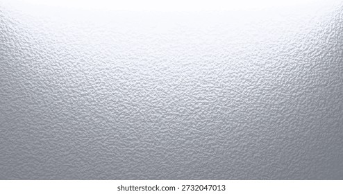 Frosted glass surface with silver ice pattern background. Gradient glossy rough material effect