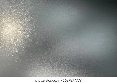 Frosted glass window texture. Ice frost background with silver metal reflection effect. Vector transparent paper foil. White glossy surface plastic material. Frosty aluminum ripple gradient.