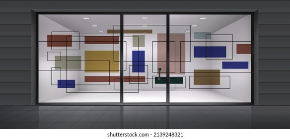 Frosted mosaic glass graphics. Glass partition graphics.