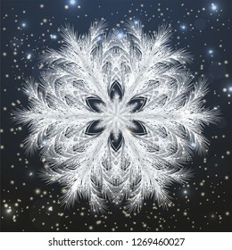 Frosted snowflake background, vector illustration