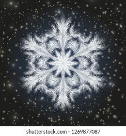 Frosted snowflake wallpaper, vector illustration