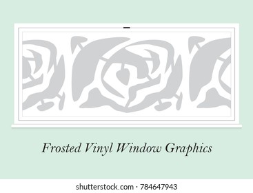 Frosted Vinyl Window Graphics Abstract Art
