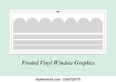Frosted Vinyl Window Graphics. Cute Curvy Waves and Stripes with Longer Distances from Each Other.