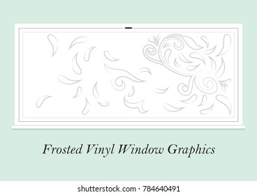 Frosted Vinyl Window Graphics Floral