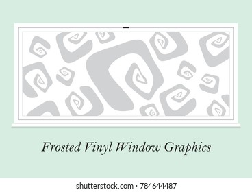 Frosted Vinyl Window Graphics Organic Spiral