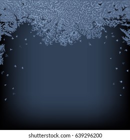 Frosty background.
Hand drawn vector illustration of intricate frost pattern.
