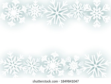 Frosty borders with snowflakes - winter background for Christmas, New Year and nature designs