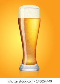 frosty glass of beer, vector illustration