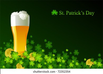 Frosty glass of light beer for St Patrick's Day