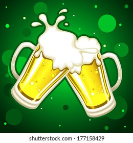 Frosty glass of St. Patrick's day beers