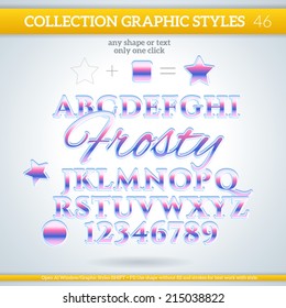 Frosty Graphic Styles for Design. Graphic styles can be use for decor, text, title, cards, events, posters, icons, logo and other.