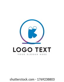 Flagrante carta de alegría tipo K plantilla de logotipo, logotipo vector para identidad empresarial y de empresa 