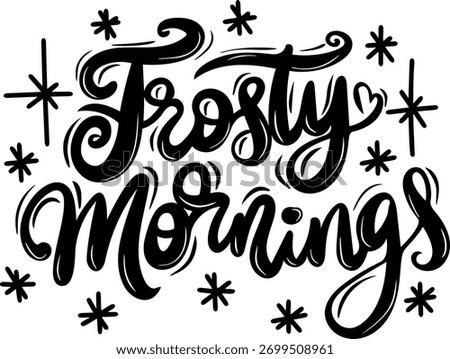 frosty mornings black vector graphic design cut file