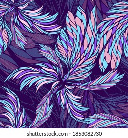 Frosty pattern on the winter window glass. Seamless vector winter pattern. Hand drawing.