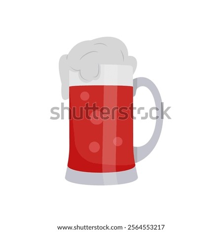Frosty Red Beer, Cocktails Vector illustration, Isolated