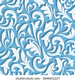 Frosty seamless pattern. Christmas. You can use for fabric, paper, wallpaper, wrapping, packaging.  Vector illustration in stylized style