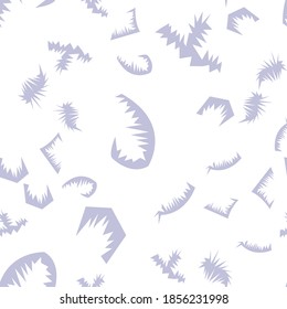 Patrón transparente y escarpado con gradiente sobre fondo blanco para envolver, postal. Ornamento de ventana, ilustración de material vectorial. 