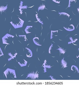 Frosty seamless pattern with gradient on blue background for wrapping, post card. Window ornament, vector stock illustration. 