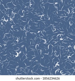 Patrón transparente y escarpado con gradiente sobre fondo azul para envolver, postal. Ornamento de ventana, ilustración de material vectorial. 