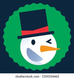 Frosty the snowman with emotion faces and expression