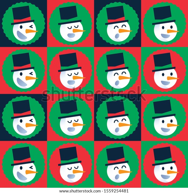 Frosty Snowman Emotion Faces Expression Stock Vector Royalty Free