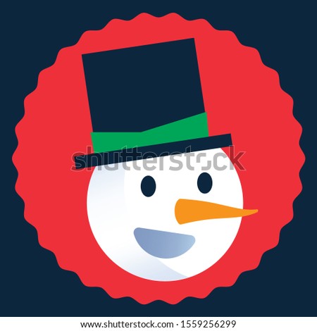 Frosty the snowman with a smile in the face and hat