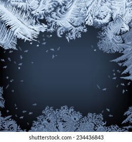 Frosty Window - Background Hand Drawn Vector Illustration Of An Intricate Frost-work